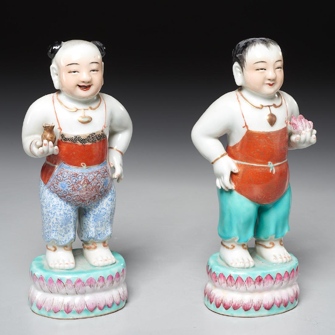 Pair Chinese Hoho boy figures (1 of 7)