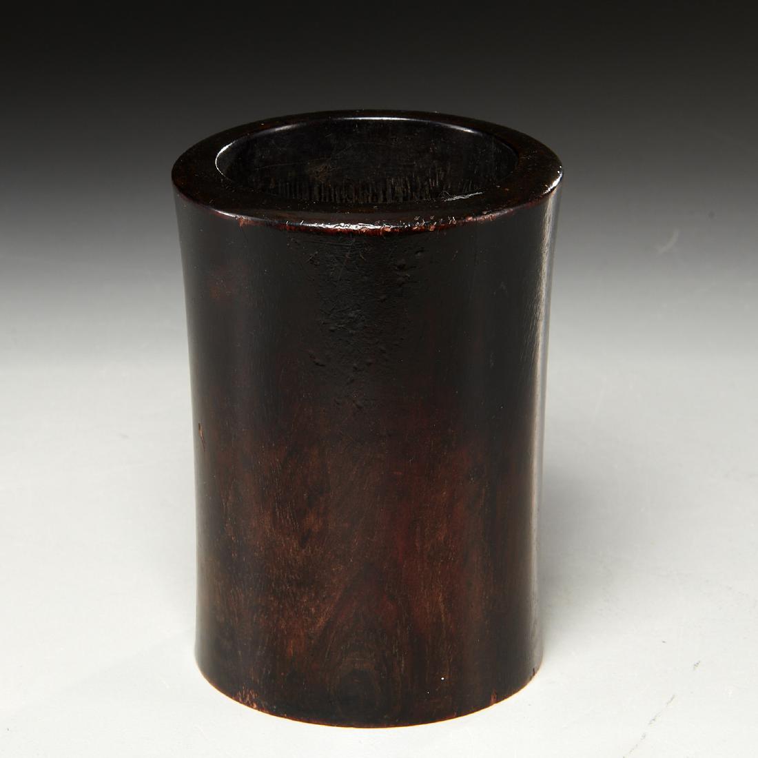 Chinese Zitan brush pot (1 of 5)