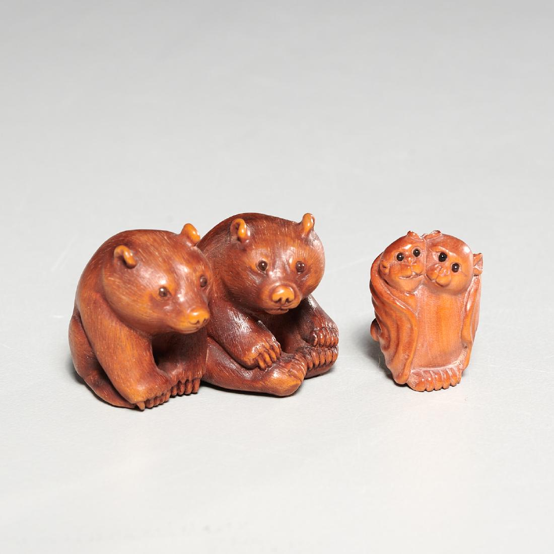 (2) artist-signed netsuke and okimono (1 of 8)