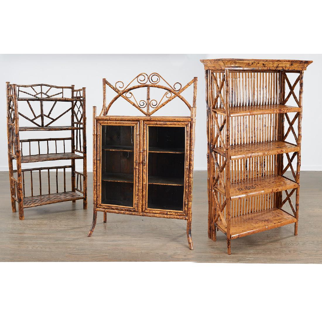 Victorian style bamboo cabinet and etagere (1 of 10)