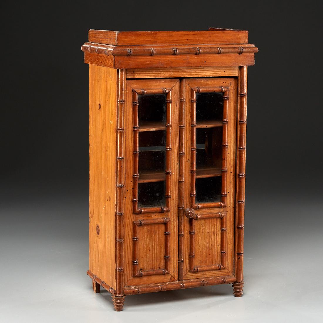 Salesman sample Victorian faux bamboo cabinet (1 of 6)