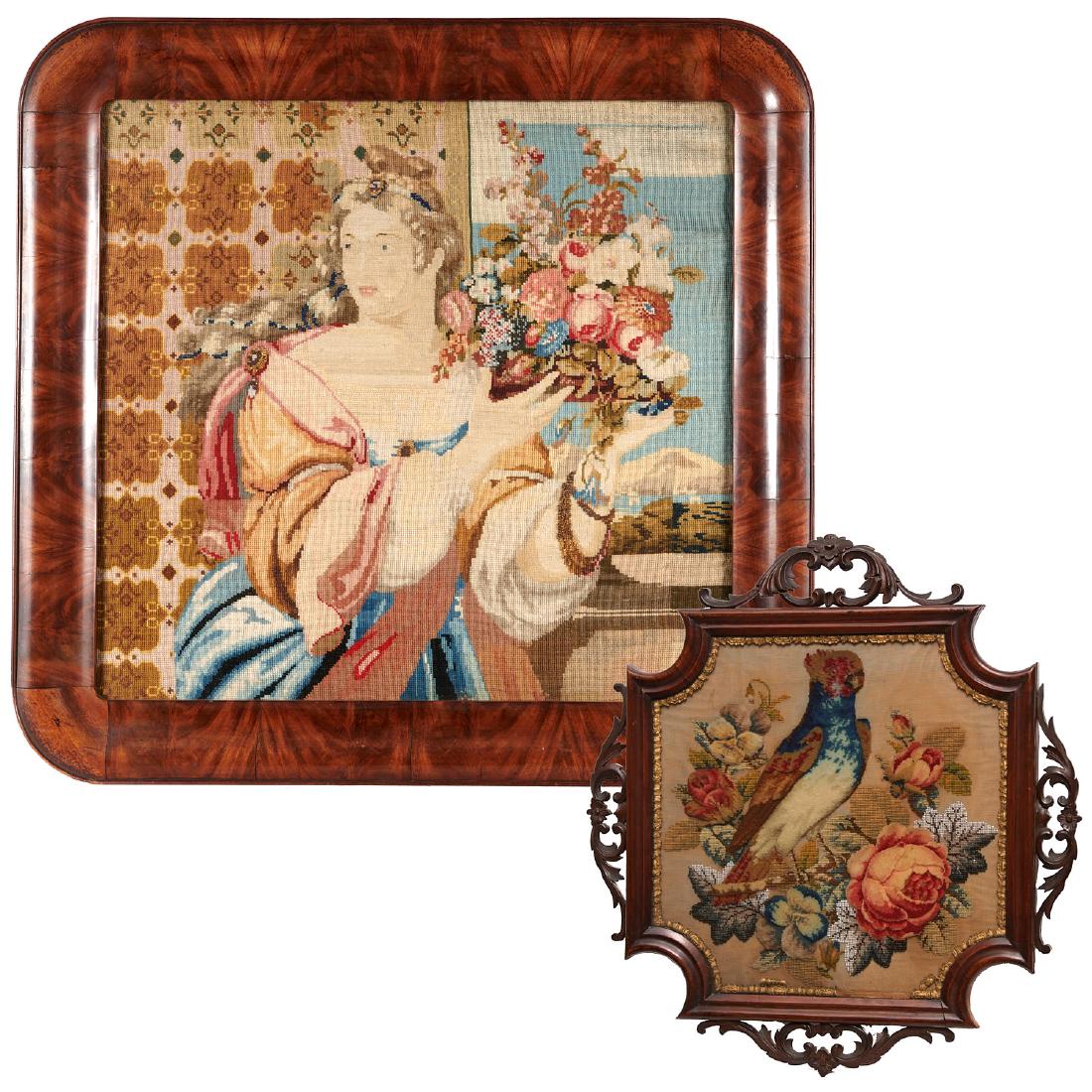(2) Victorian needlework panels (1 of 10)
