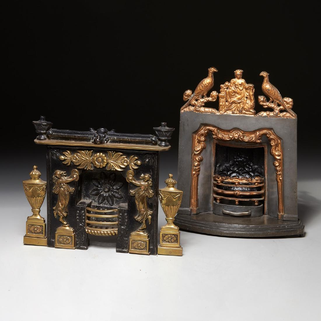 (2) Miniature cast iron fireplace models (1 of 10)