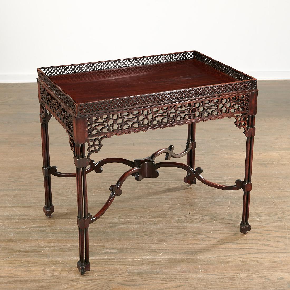 Nice Chinese Chippendale mahogany tea table (1 of 10)