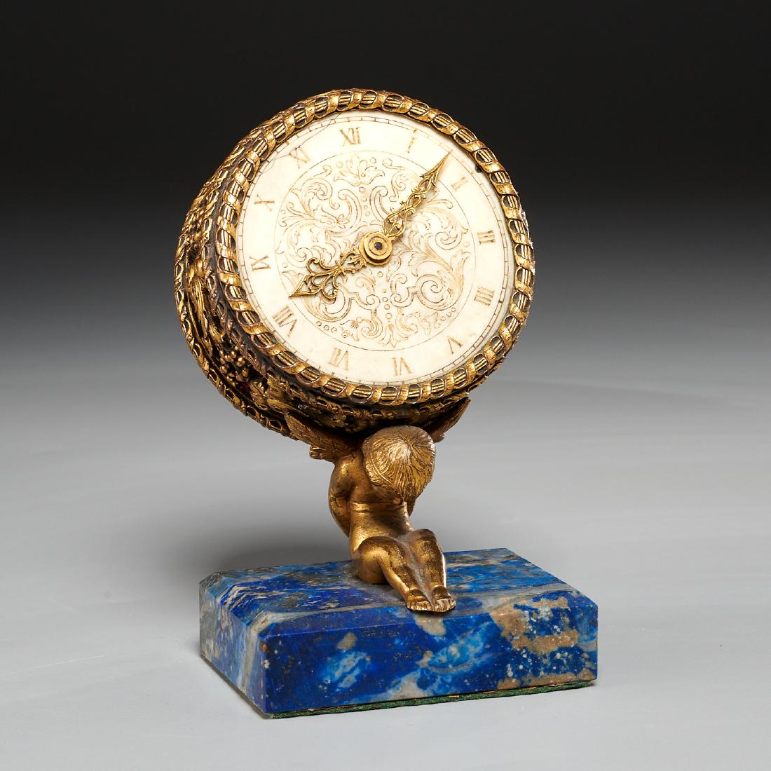 E.F. Caldwell gilt bronze table clock (1 of 9)