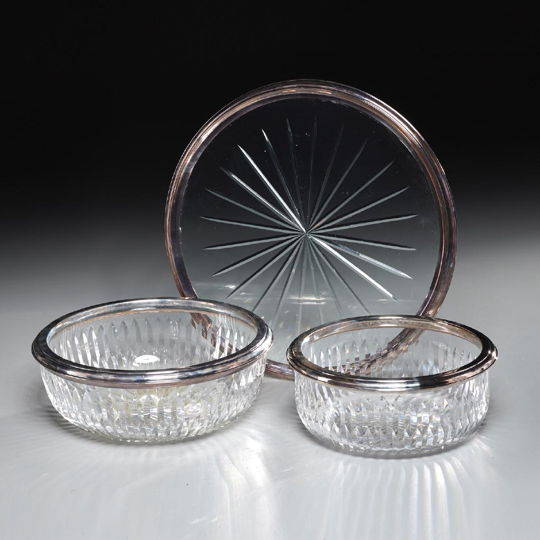French crystal bowls and tray Puiforcat silver (1 of 7)
