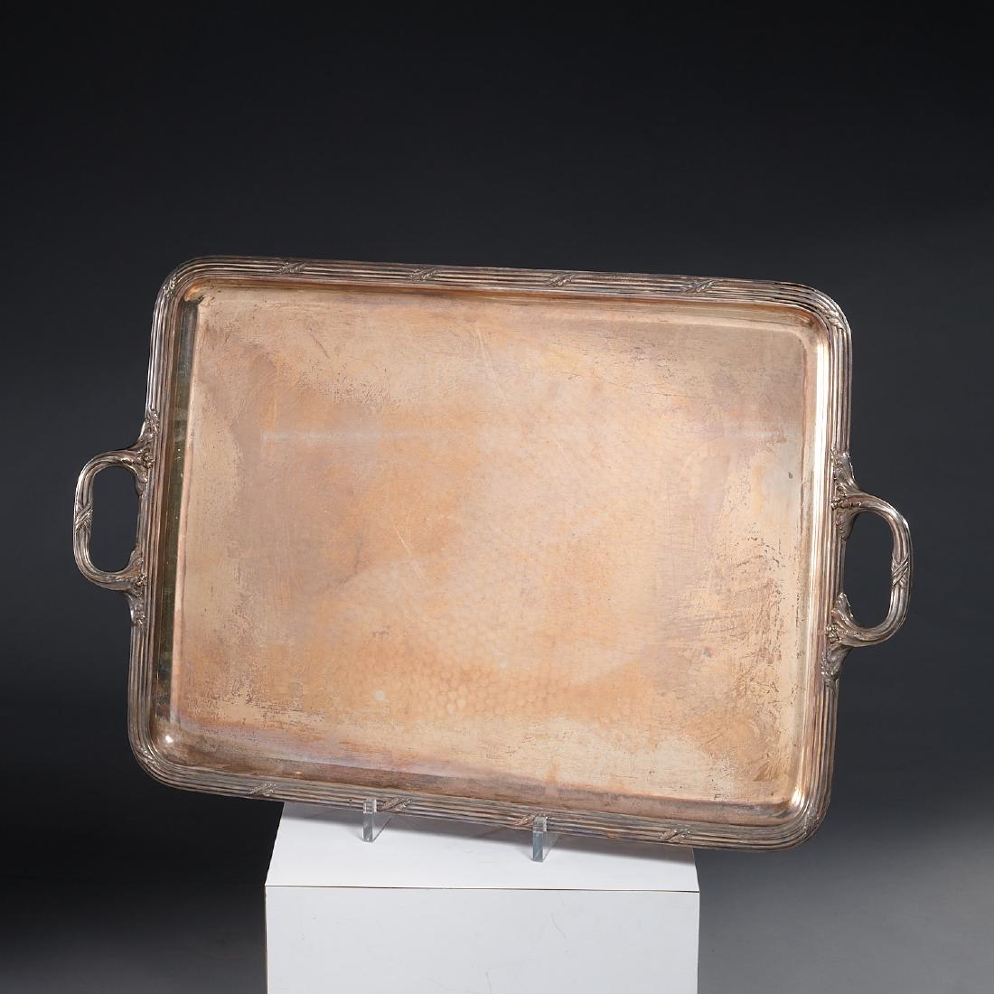 Massive French silver tray by Moutot, Paris (1 of 8)