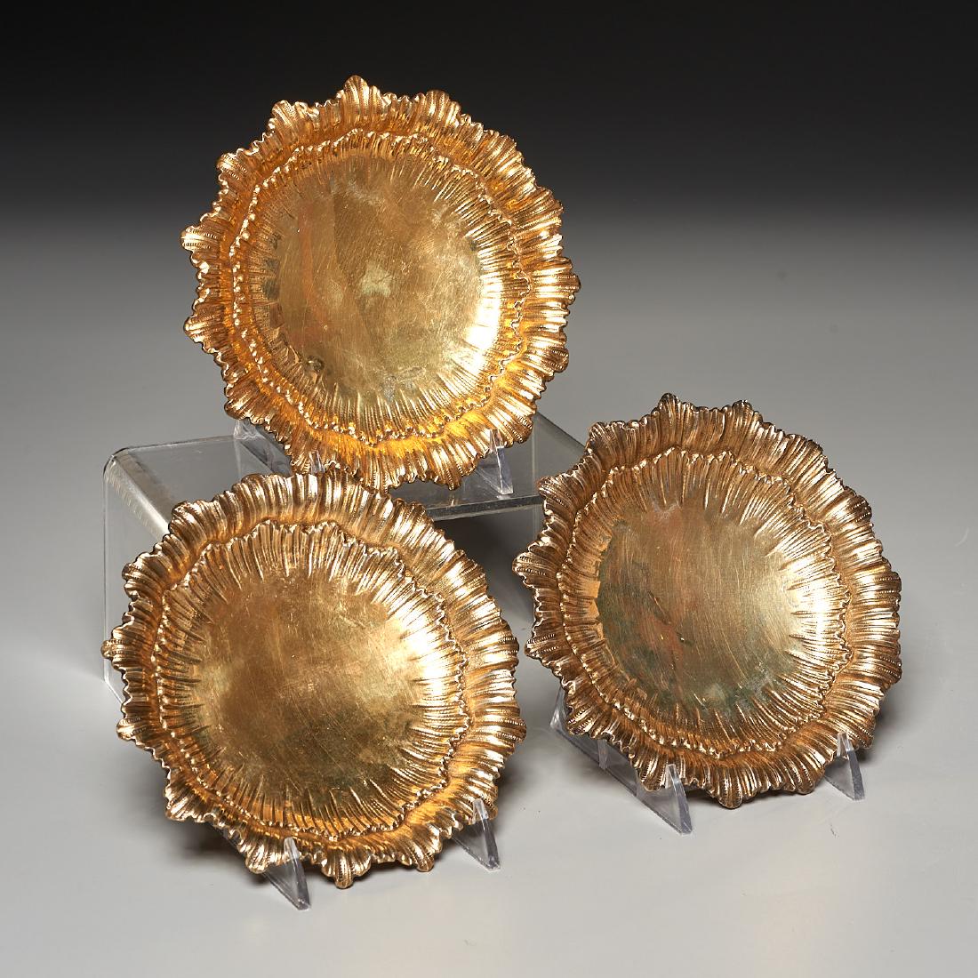 (3) Victorian silver gilt shell form dishes (1 of 7)