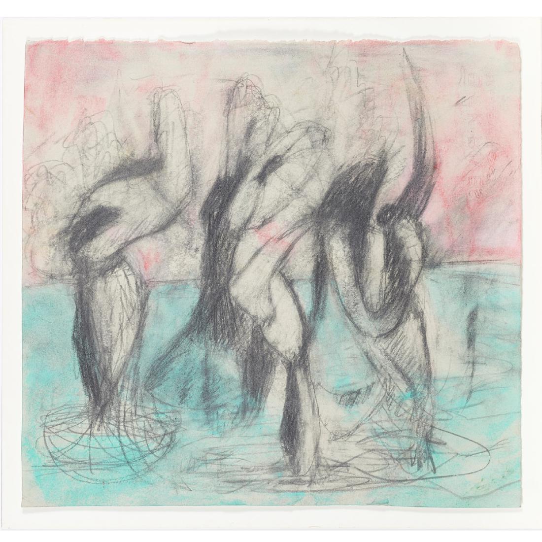 Alessandro Twombly, "IV", 1991: Alessandro Twombly, "IV", 1991, Alessandro Twombly (Italian, b. 1959) , graphite and color pastels on Rives paper, pencil dedicated, signed, titled and dated verso, 13.5"h x 14.5"w (sheet), 16"h x 17"