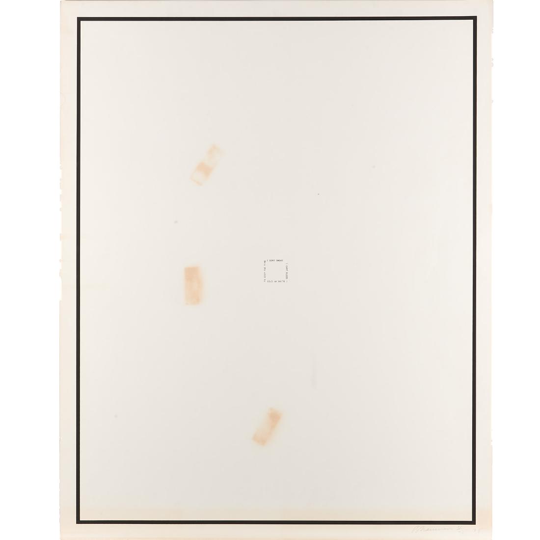 Bruce Nauman, No Sweat, 1975 (1 of 7)