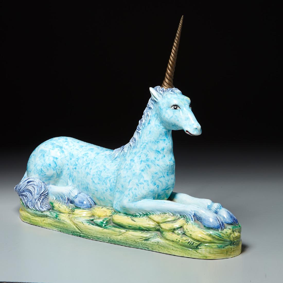 Large Mottahedeh majolica unicorn (1 of 8)