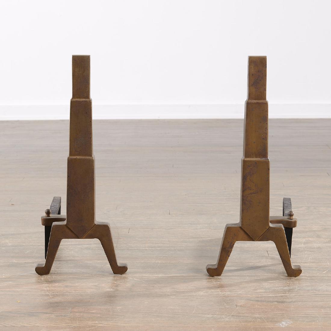 Pair brass skyscraper andirons (1 of 5)