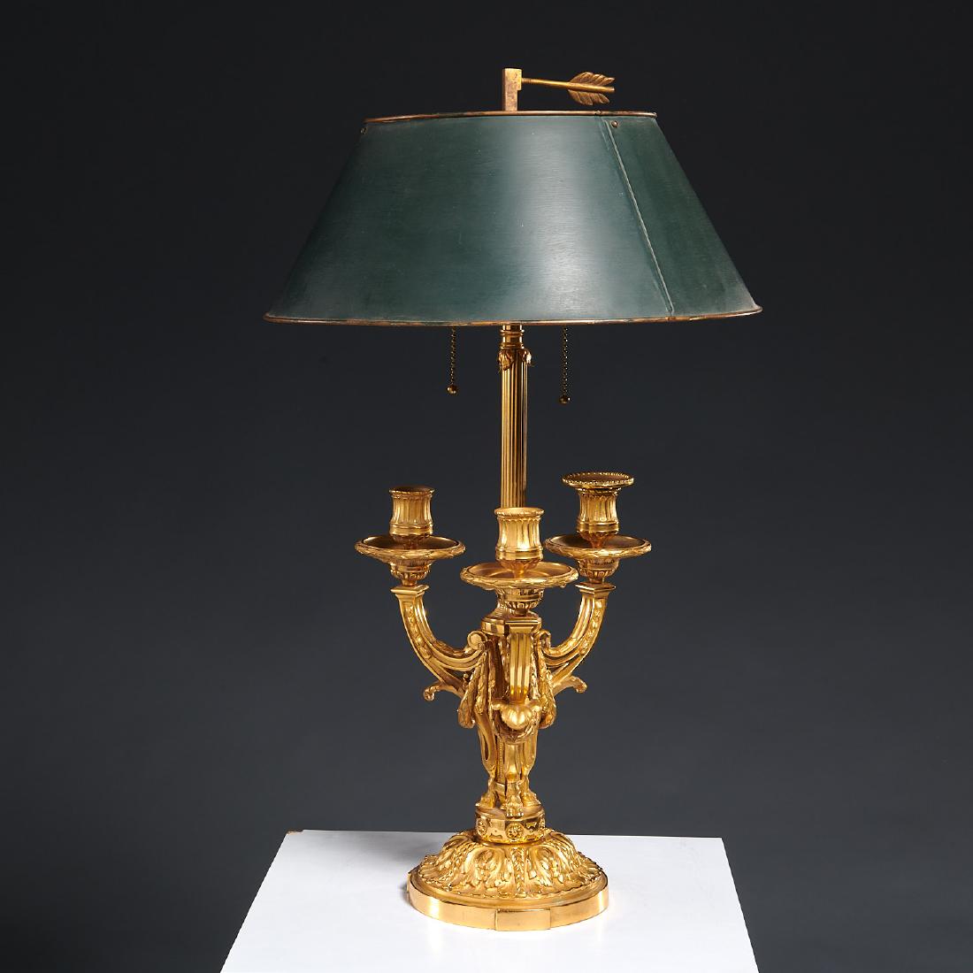 Fine Louis XVI gilt bronze bouillotte lamp (1 of 9)