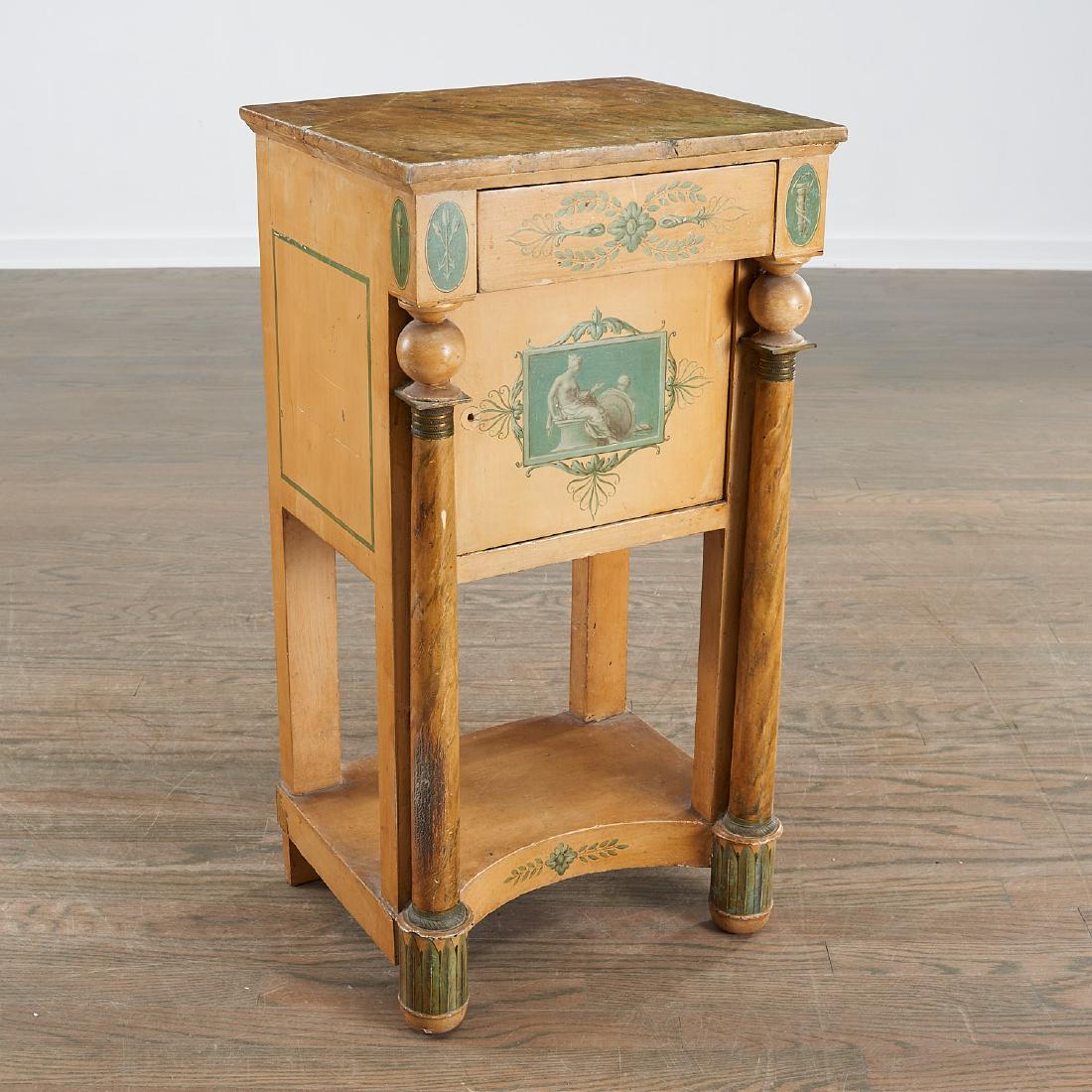 Continental Neoclassic paint decorated nightstand (1 of 7)