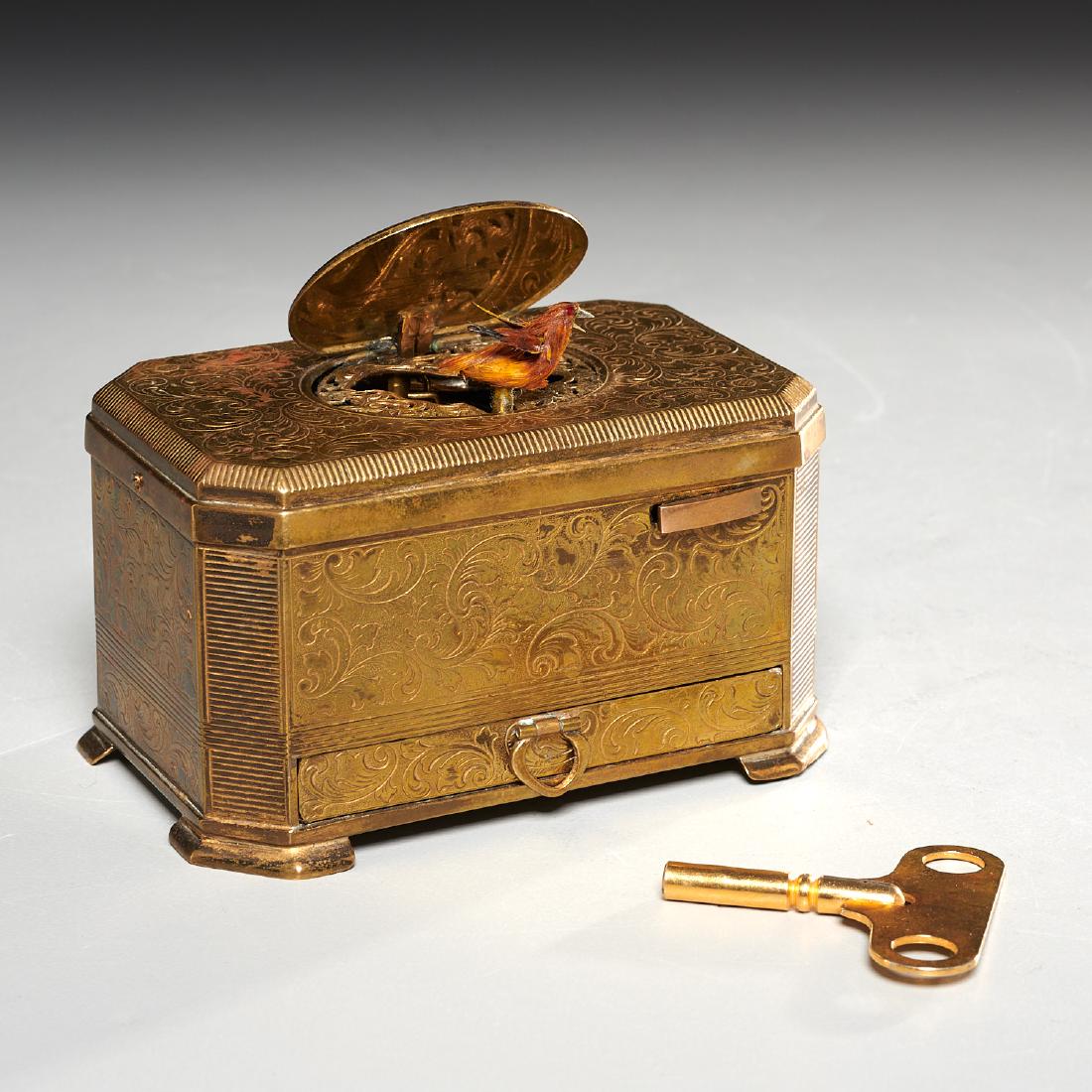 Emil Brenk gilt metal singing bird box (1 of 9)