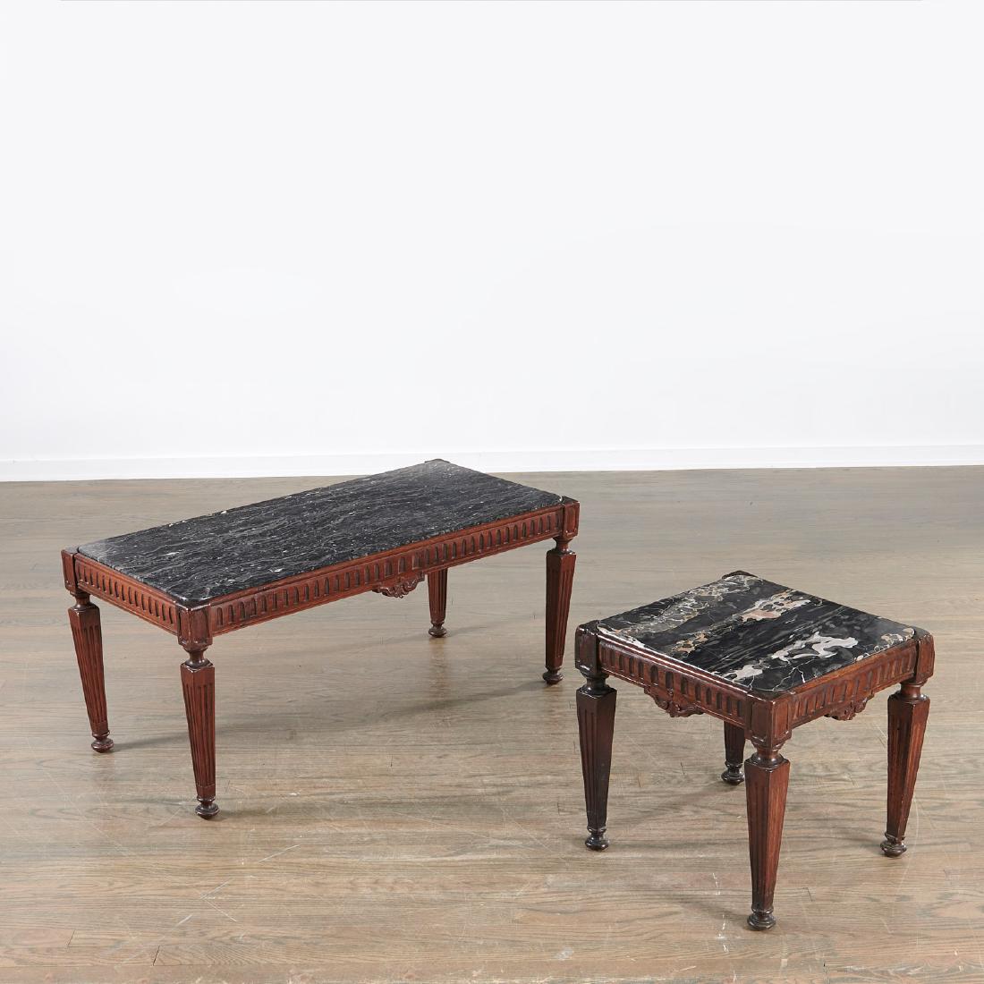 (2) Continental Neoclassic marble top tables (1 of 8)