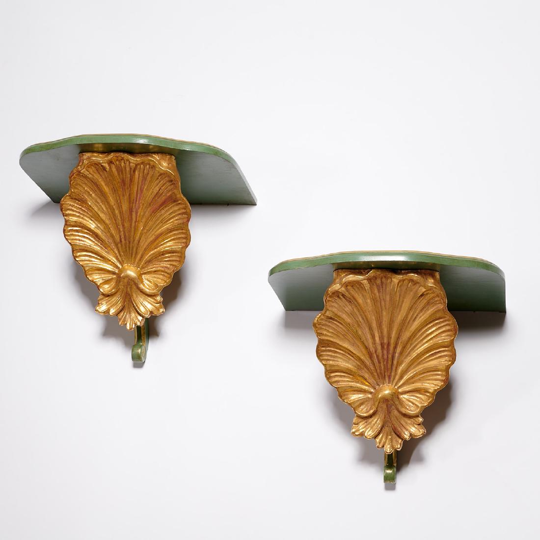 Pair Italian Baroque style giltwood wall brackets (1 of 5)