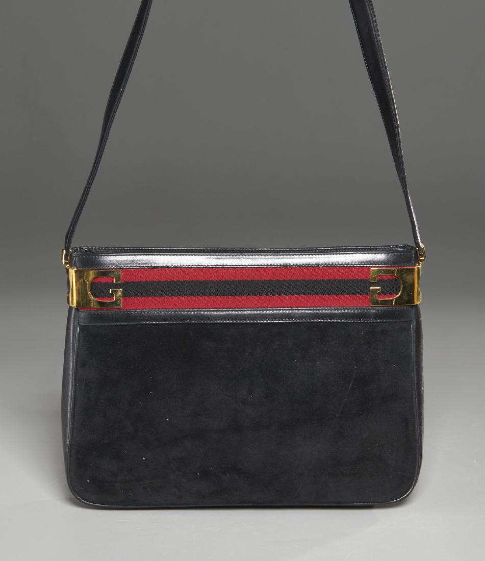 Vintage Gucci suede handbag with web (1 of 7)