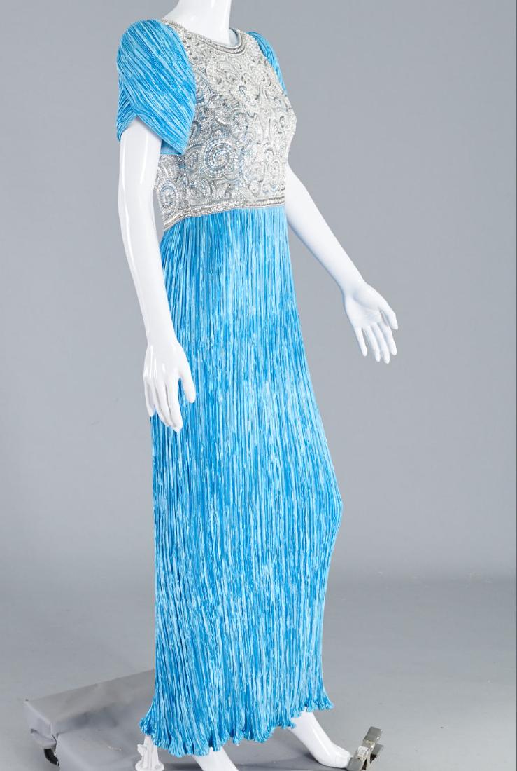 Mary McFadden couture evening gown, blue (1 of 8)