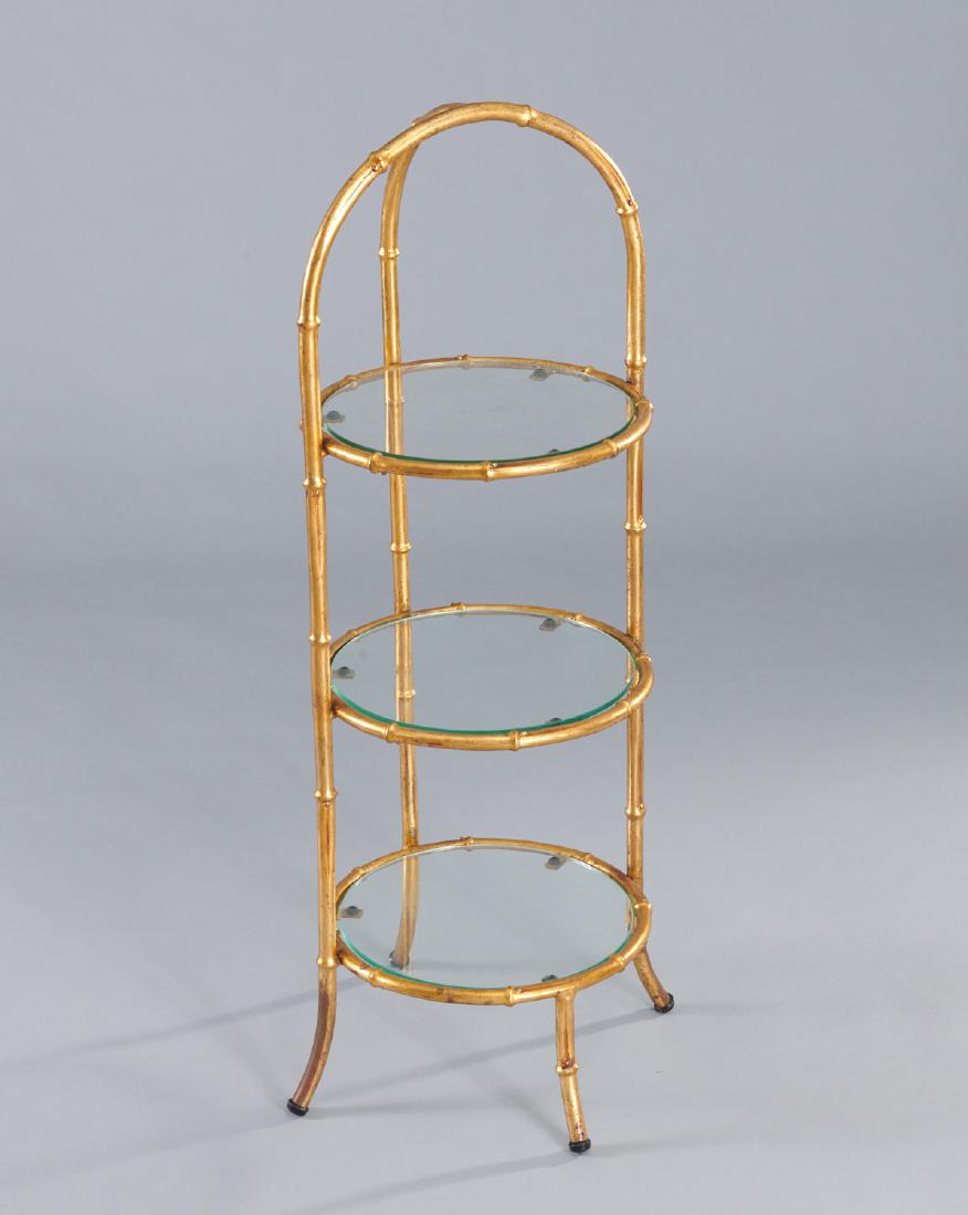 Italian gilt metal and glass etagere (1 of 4)