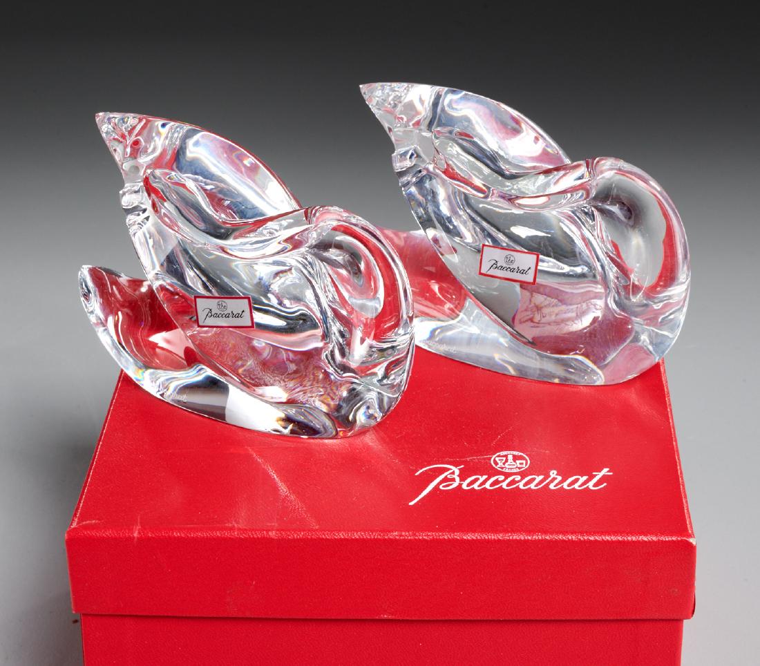 (2) Baccarat crystal swan figurines (1 of 6)
