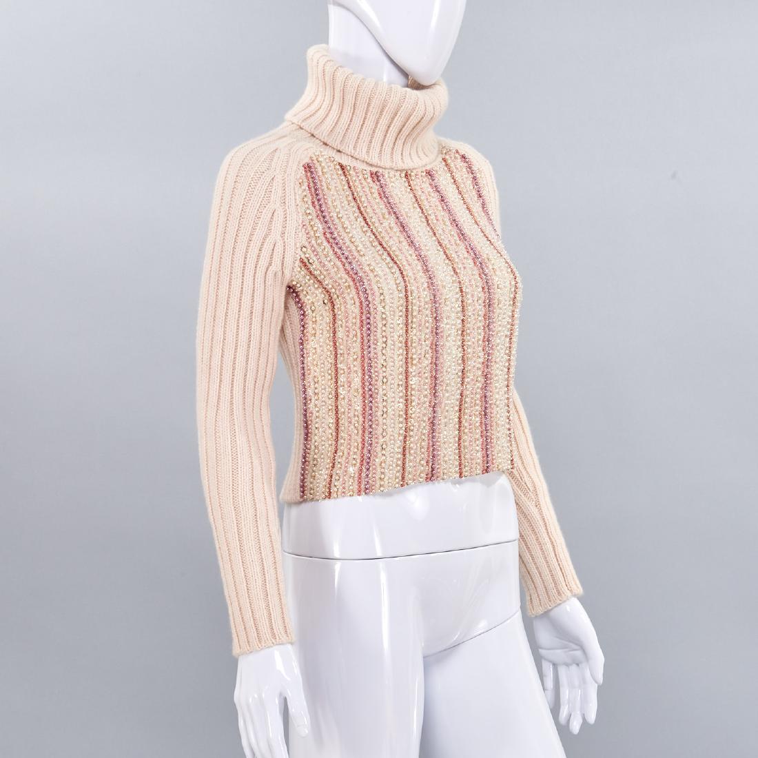 Chanel off white cashmere embellished turtleneck (1 of 8)