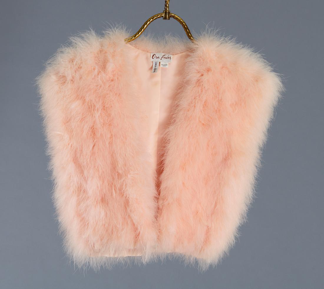 Ora Feder fur peach feather jacket (1 of 4)