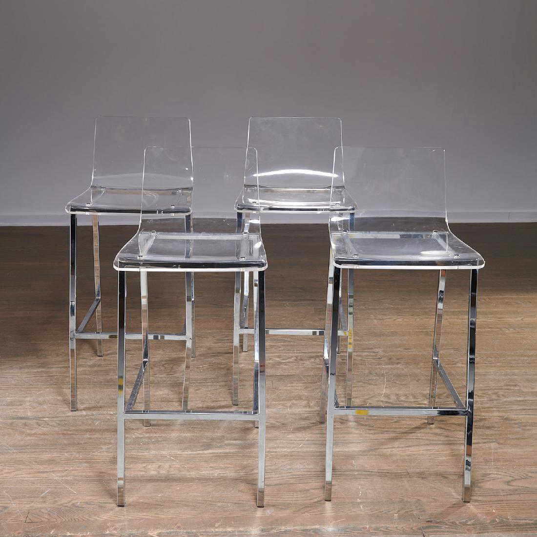 4 Vapor Chrome And Acrylic Bar Stools 4 Vapor Chrome And Acrylic Bar Stools