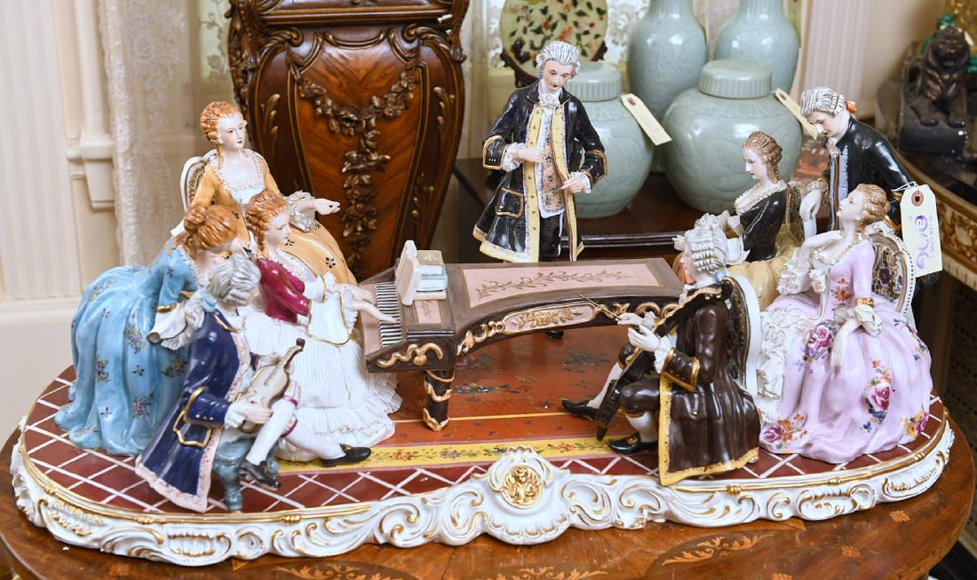 Huge Dresden hand-painted porcelain plateau group (1 of 9)