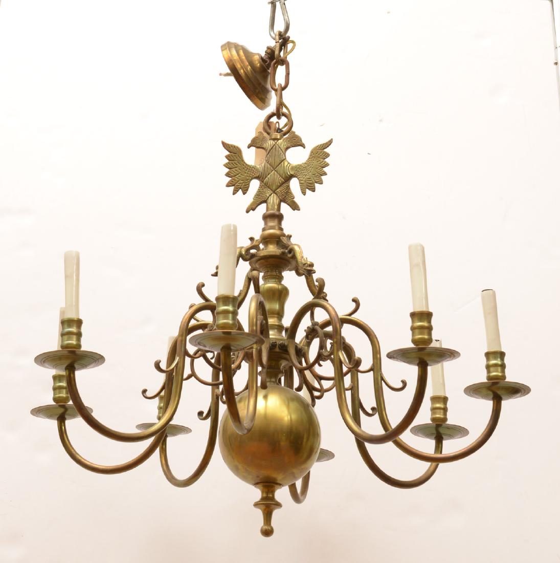 Dutch Baroque style brass chandelier (1 of 8)