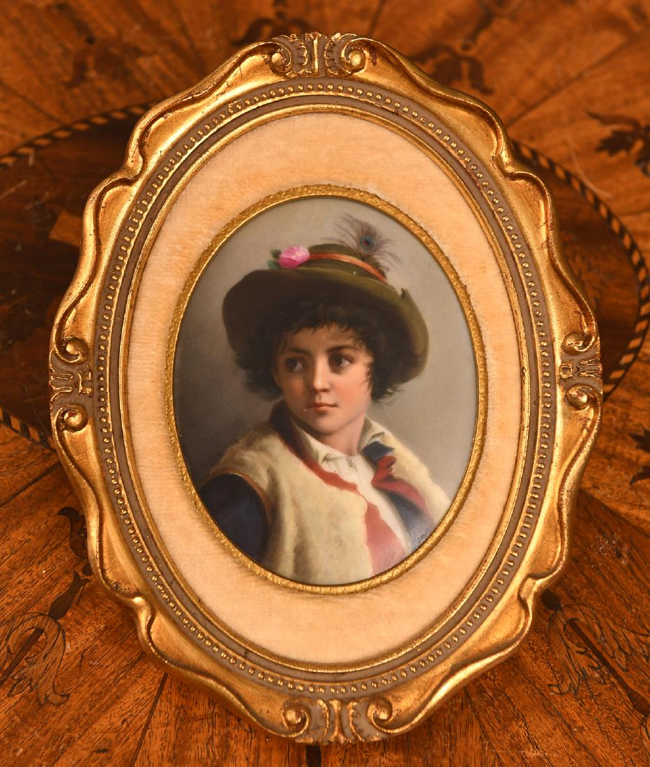 Berlin style porcelain portrait plaque (1 of 3)