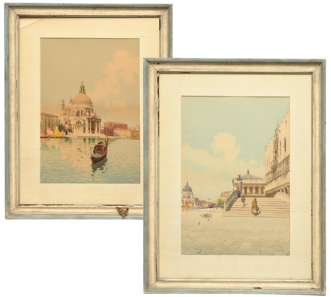 Gian Luciano Sormani, pair watercolors (1 of 10)