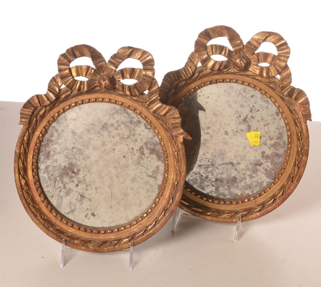 Pair French giltwood circular wall mirrors (1 of 6)