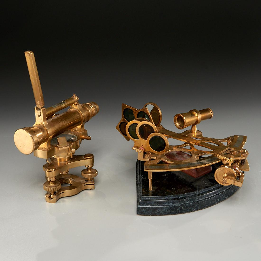Antique brass sextant and transit (1 of 10)