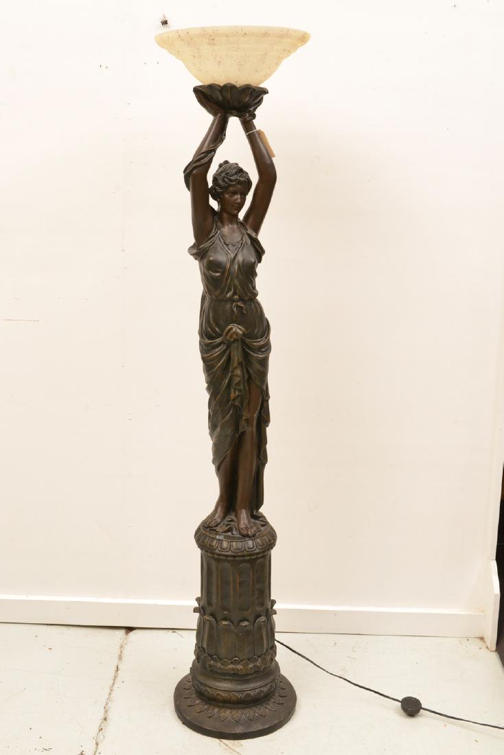 Belle Epoque style figural torchiere lamp (1 of 8)