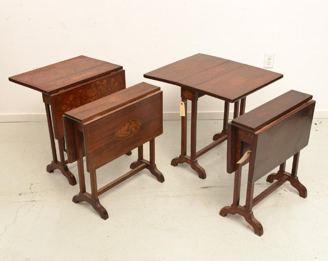 (4) Dutch marquetry drop leaf occasional tables (1 of 7)