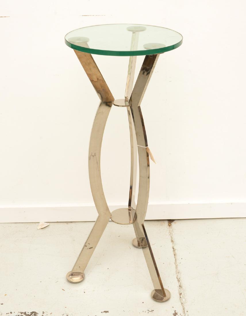 Modernist Italian steel pedestal table (1 of 4)