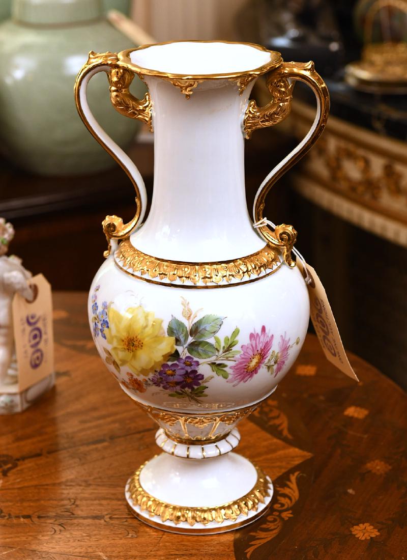 Meissen hand-painted floral porcelain vase (1 of 7)