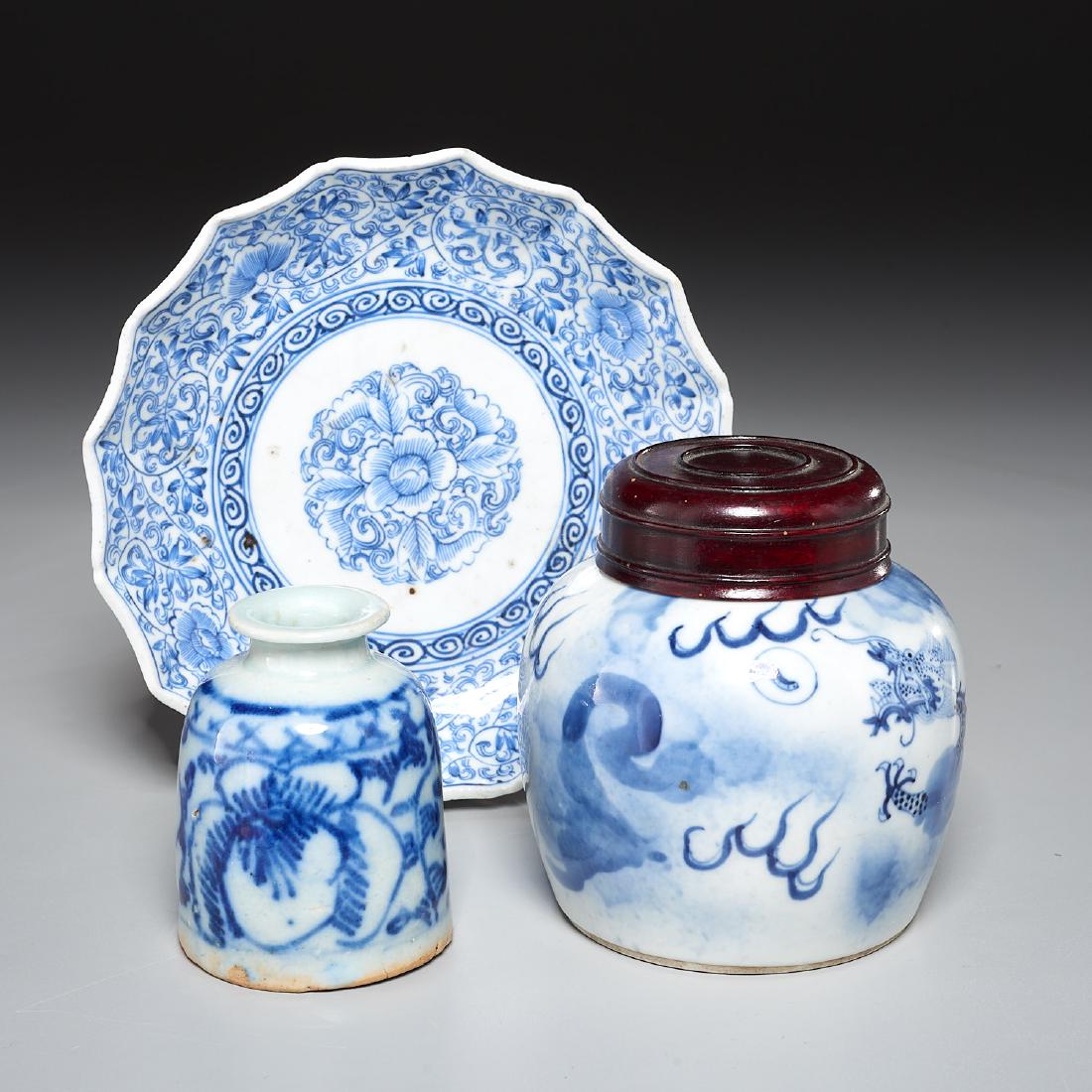 (3) Chinese blue and white porcelains (1 of 9)