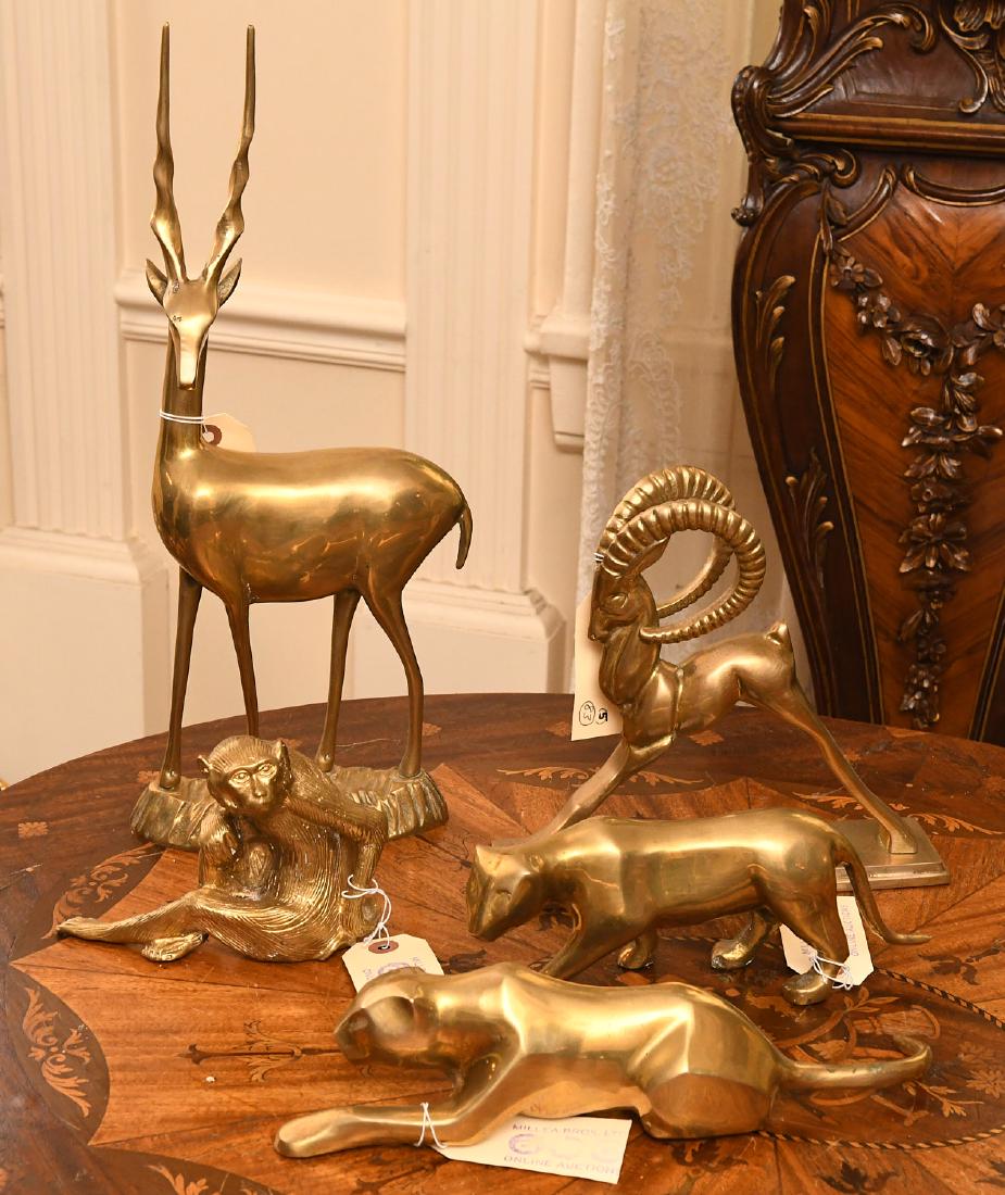 (5) gilt metal and brass animal figures (1 of 8)