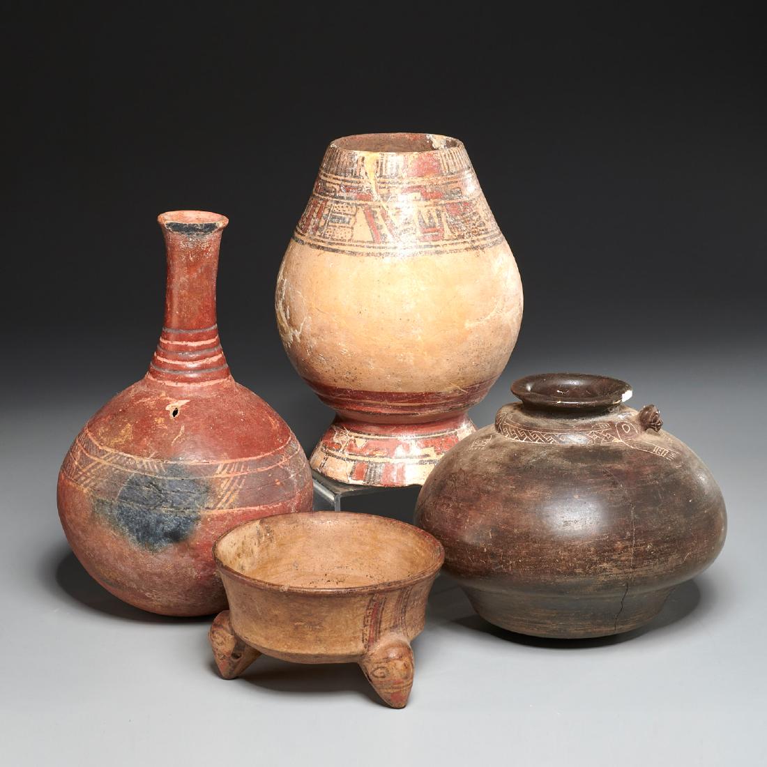 Group (4) Pre-Columbian terracotta vessels (1 of 10)