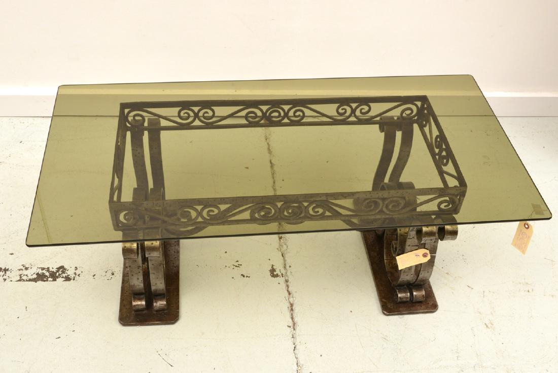 French Art Deco wrought iron coffee table (1 of 8)