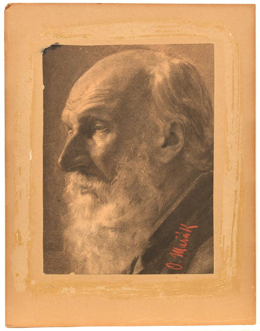 Russian School, charcoal portrait painting (1 of 5)