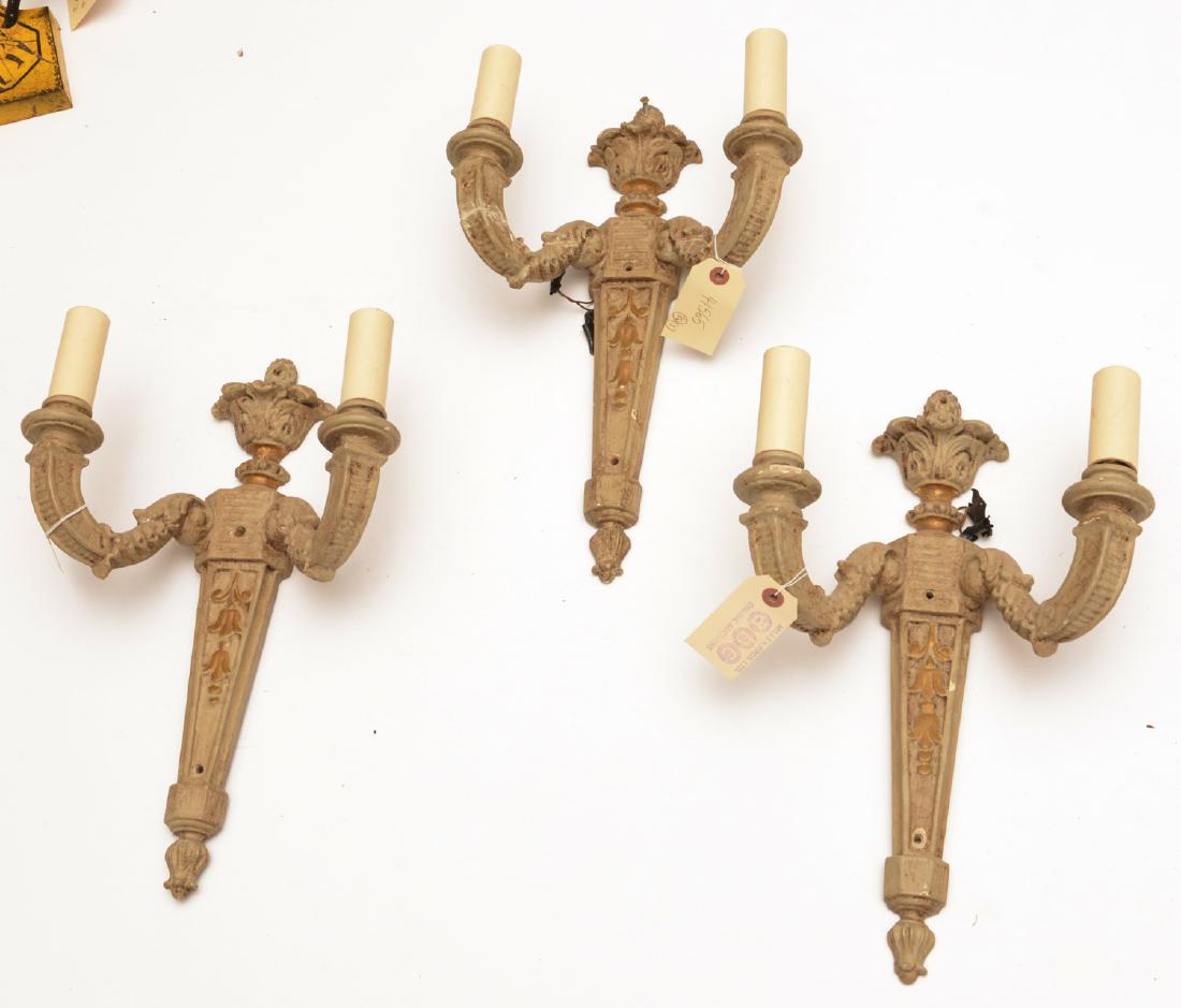 (3) Regence style painted giltwood wall sconces (1 of 7)