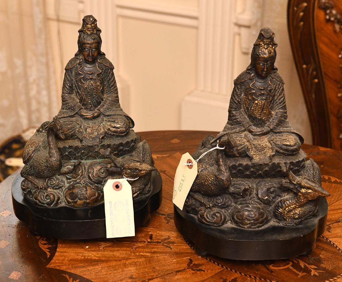 Pair seated Chinese Buddhist figures (1 of 8)