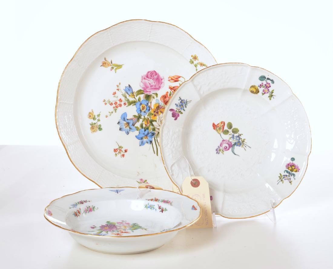 Group (3) Meissen hand-painted floral dishes (1 of 6)