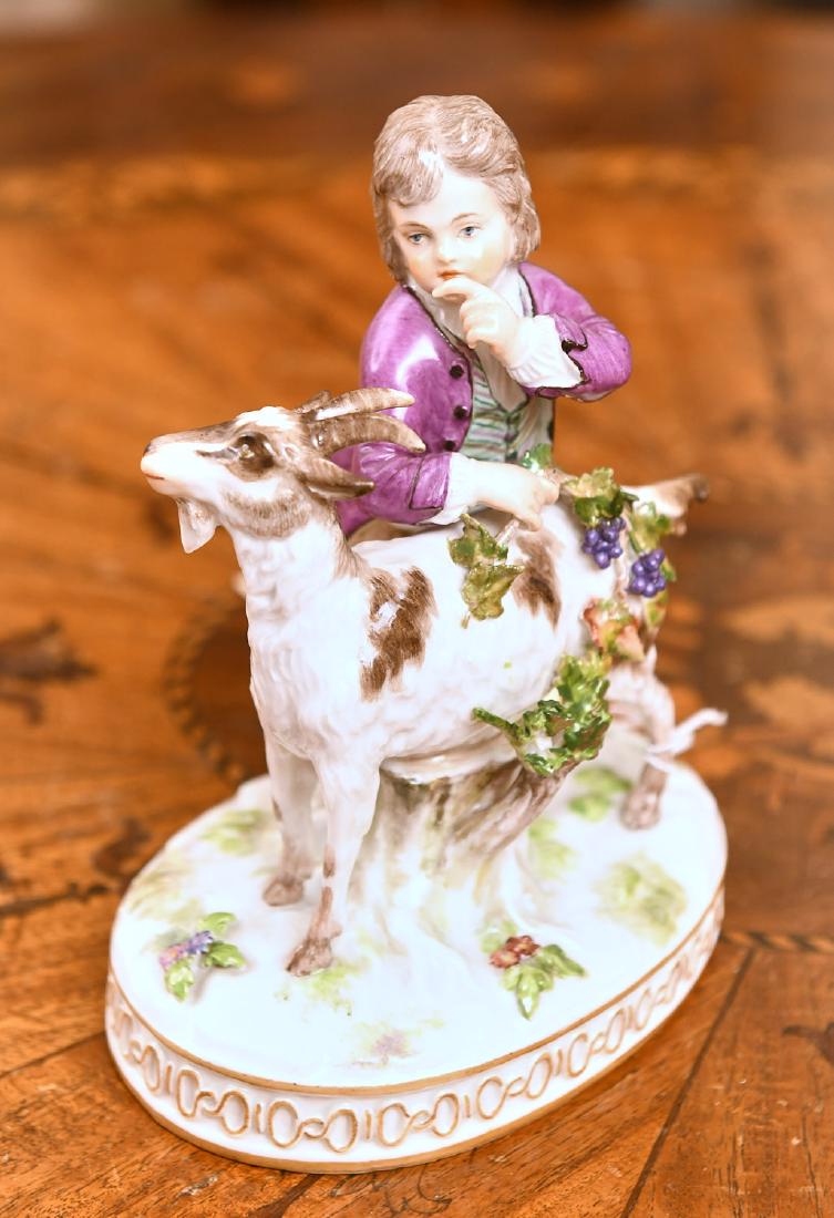 Meissen porcelain boy with goat figural group (1 of 5)