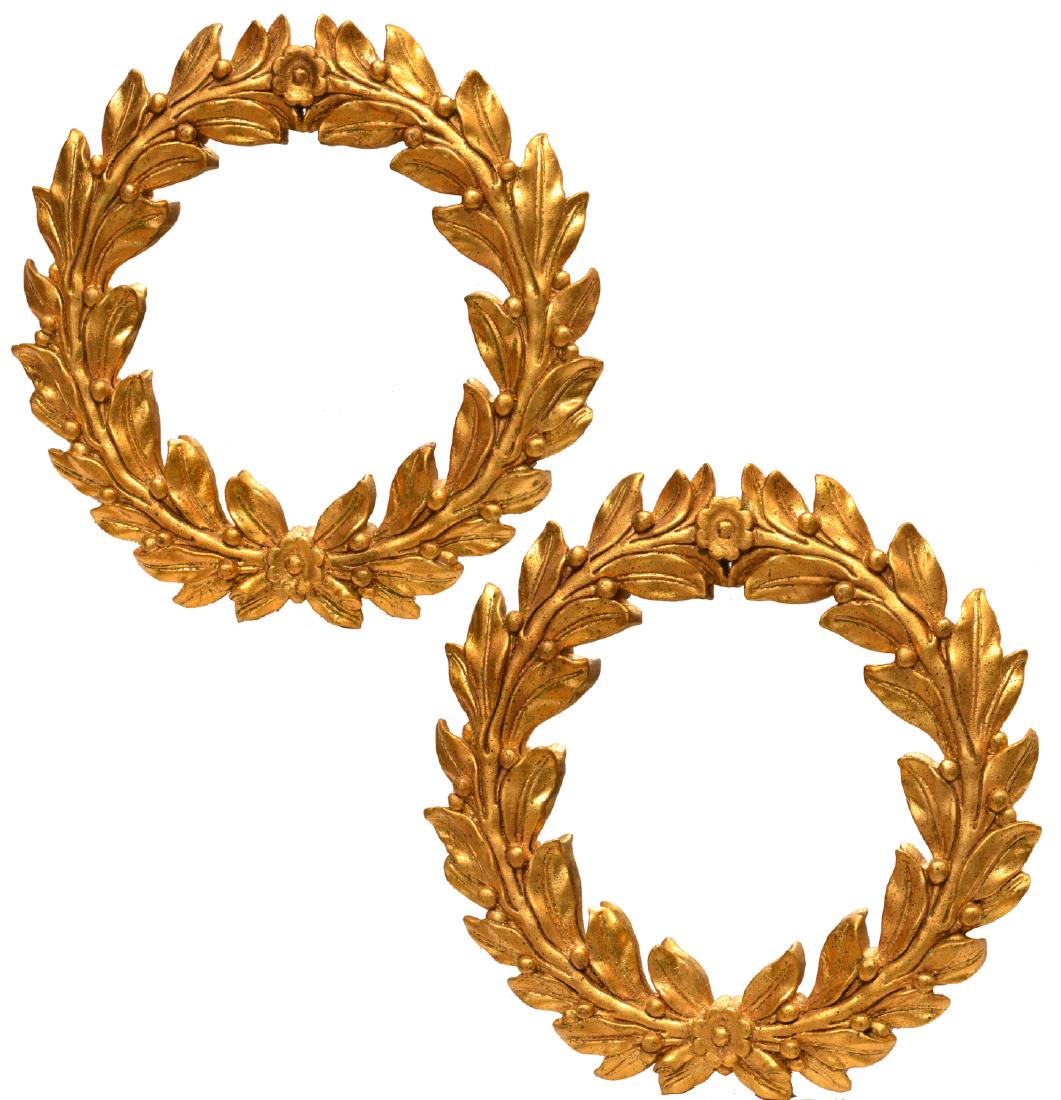 Pair Chelsea House giltwood wreath mirrors (1 of 7)