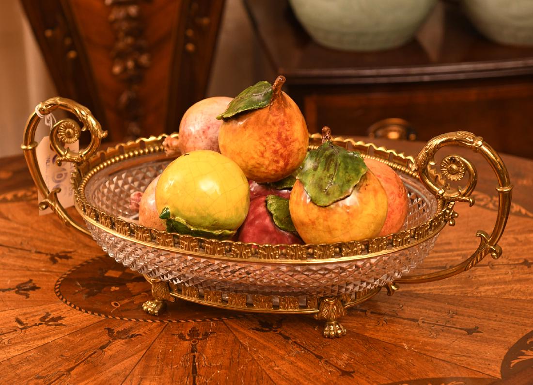 Baccarat style ormolu mounted glass center bowl (1 of 7)