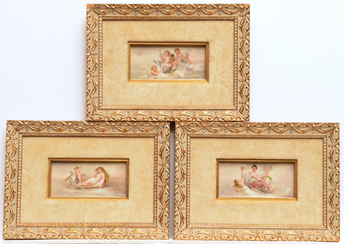 (3) Royal Vienna style painted porcelain panels (1 of 7)